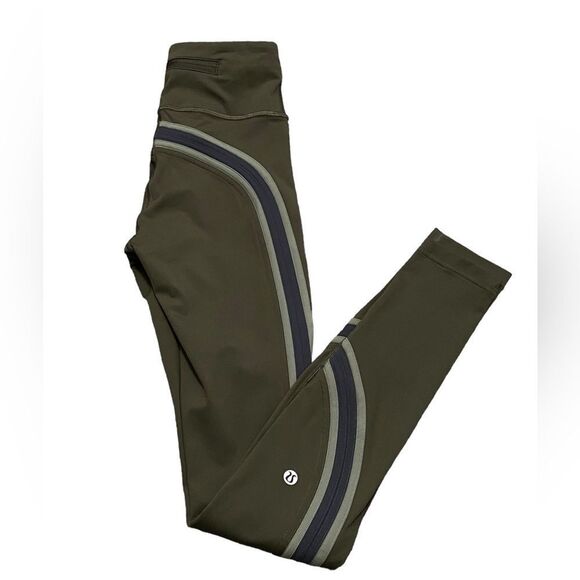 Lululemon Size 2 Run Crew Tight *28" Dark Olive Leggings - Picture 10 of 13